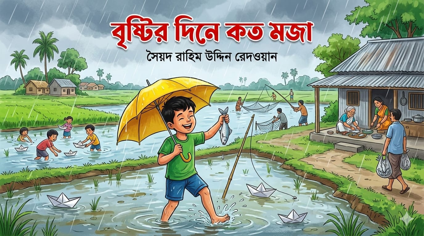 কবিতা: বৃষ্টির দিনে কত মজা লেখক:সৈয়দ রাহিম উদ্দিন রেদওয়ান
