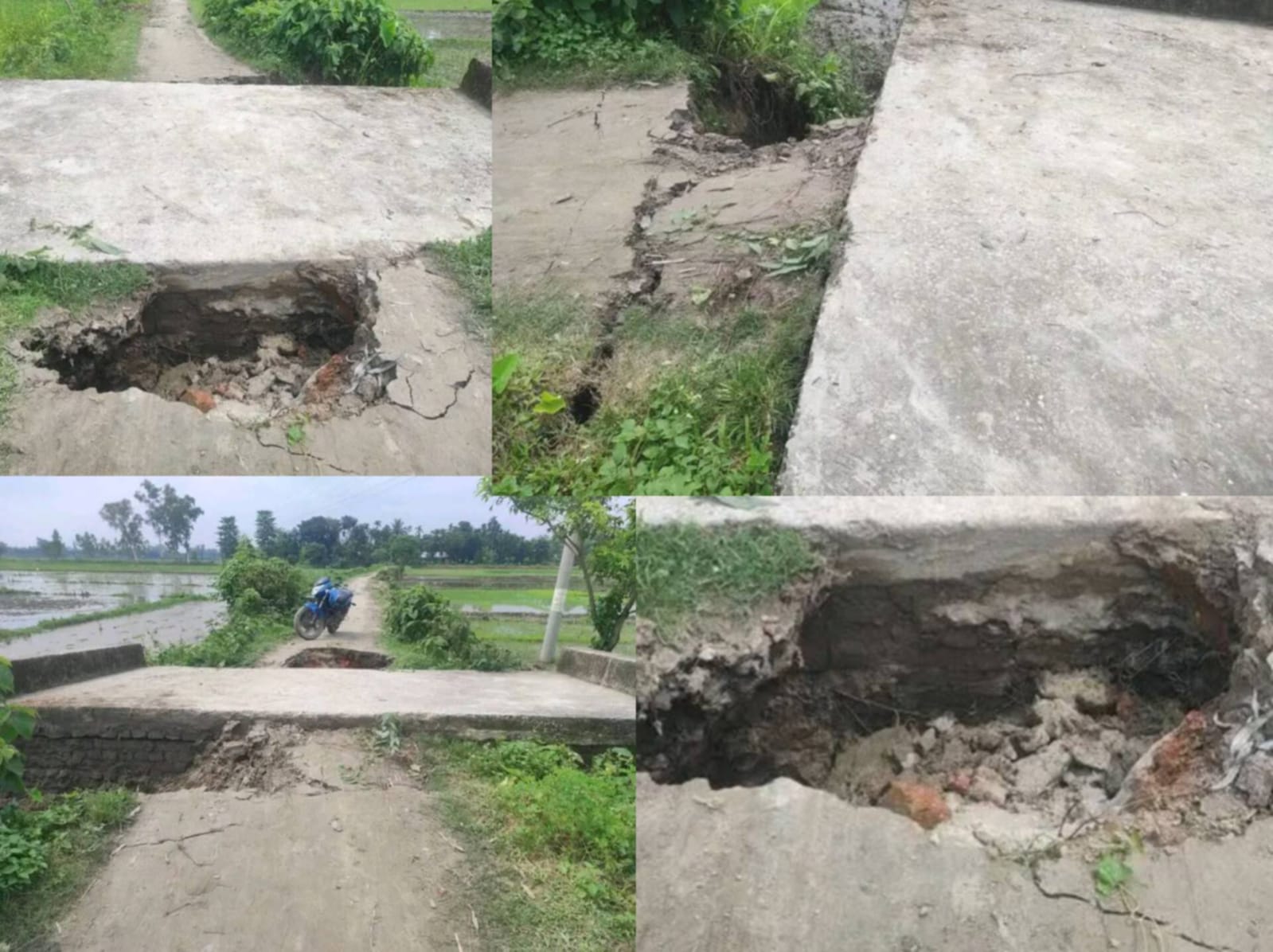 দেবীগঞ্জে প্রবল বৃষ্টিতে খুটামারা প্রধান পাড়া সংযোগ সড়কের কালভার্ট ধসে যোগাযোগ বিচ্ছিন্ন