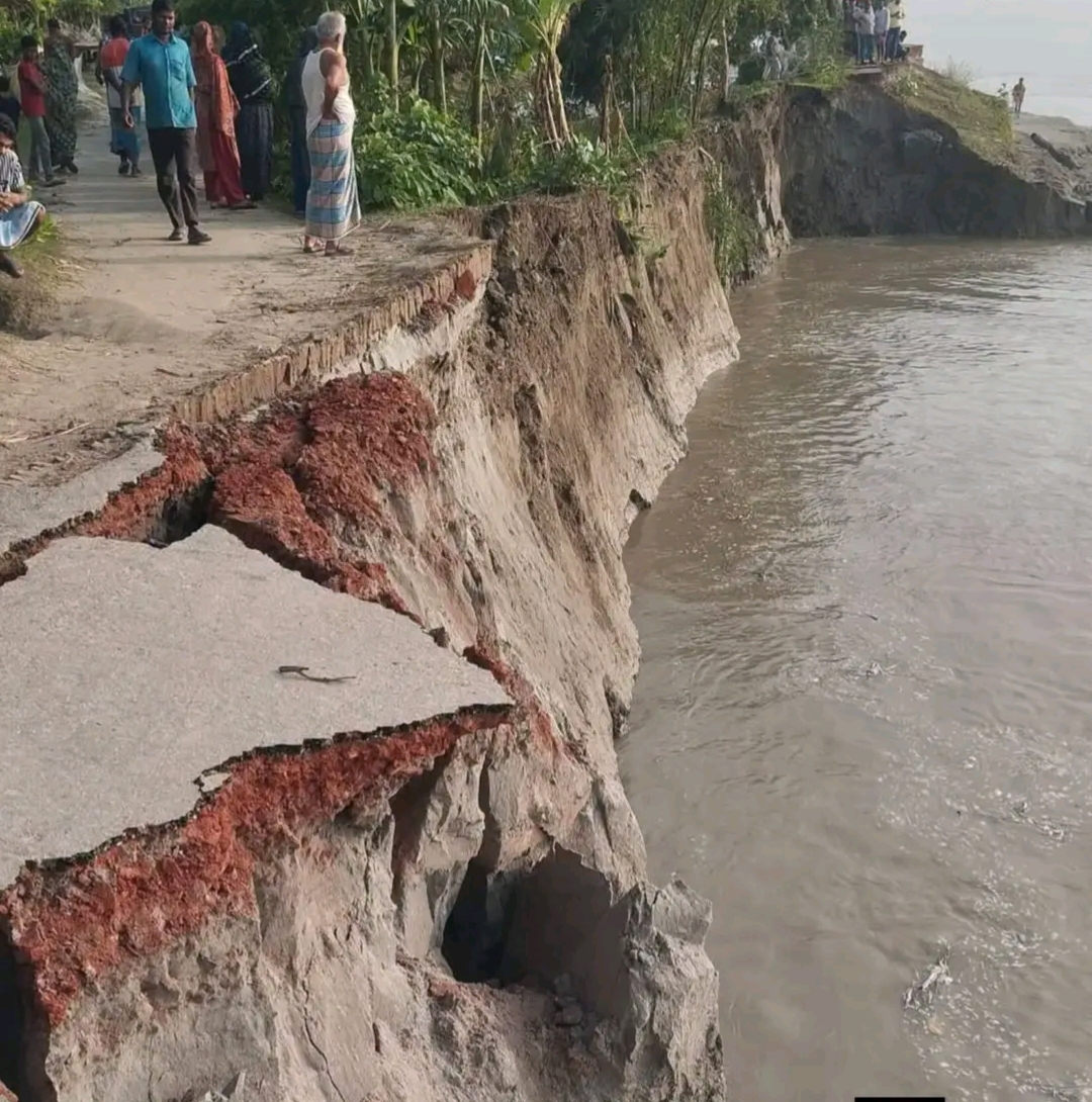 তেঁতুলিয়ার তীব্র স্রোতে ভয়াবহ নদীভাঙন, নদীগর্ভে বিলীন আতঙ্কে স্থানীয়রা।