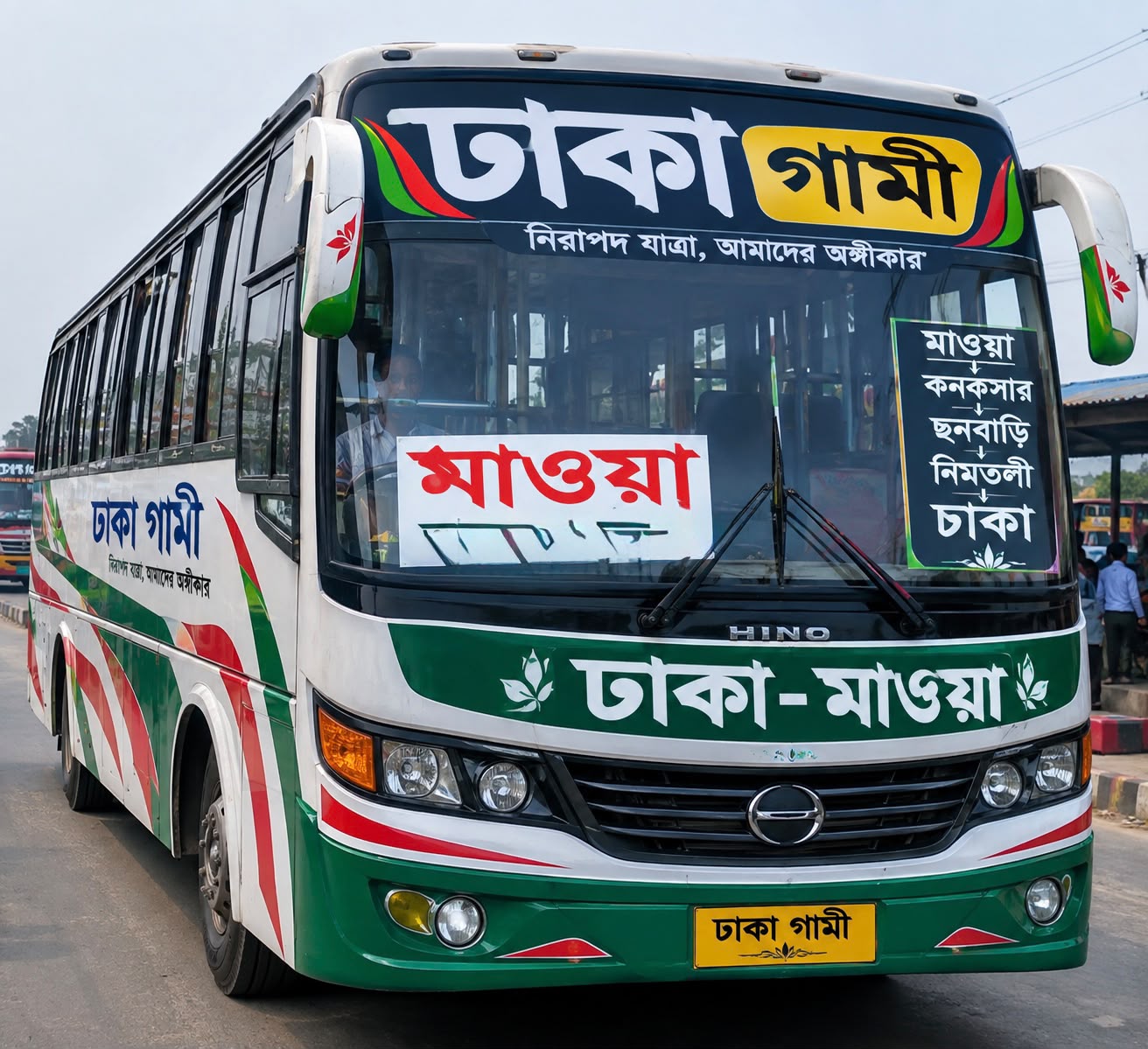 ছনবাড়ি থেকে ঢাকার বাসভাড়া ৭০ না ৬০ টাকা করার দাবী